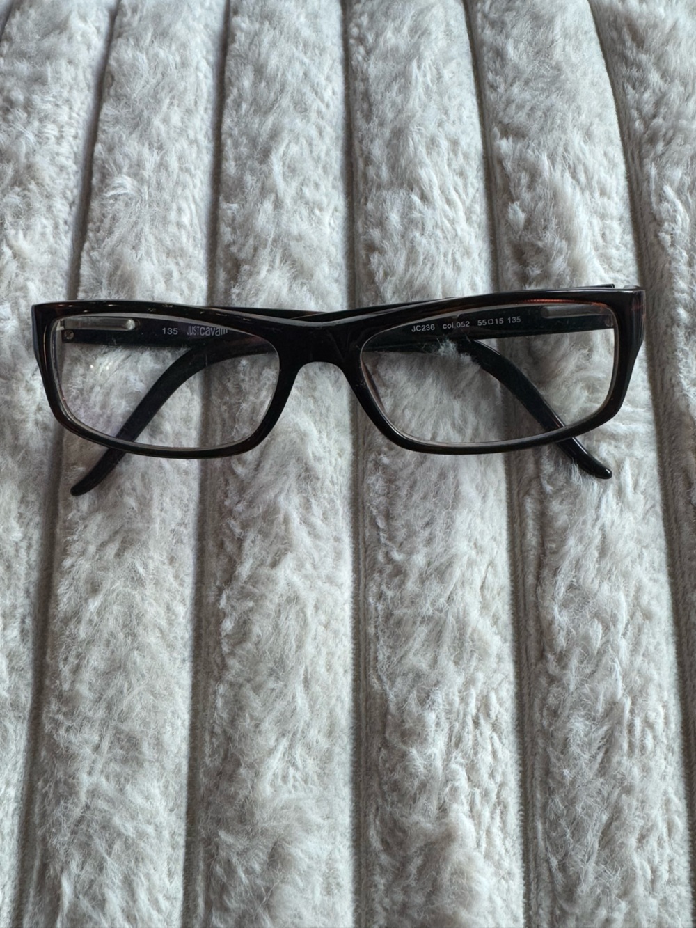 Just Cavalli Dark Tortoise Shell Eyeglasses Frames JC236 Logo Temples 55-15-135
